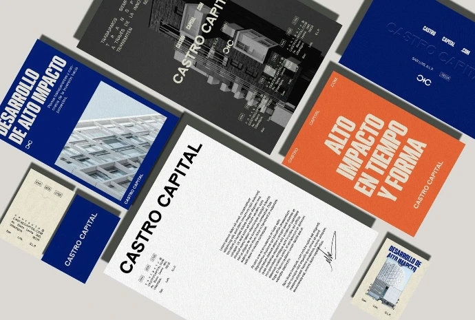 a series of brochures designed to look like a building