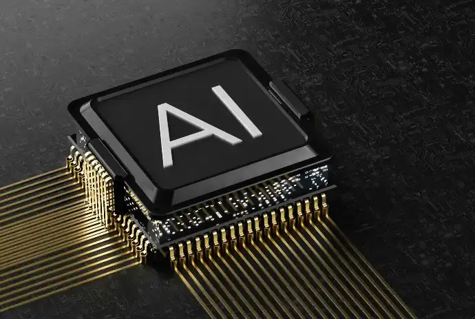 A computer chip with the letter ia printed on it